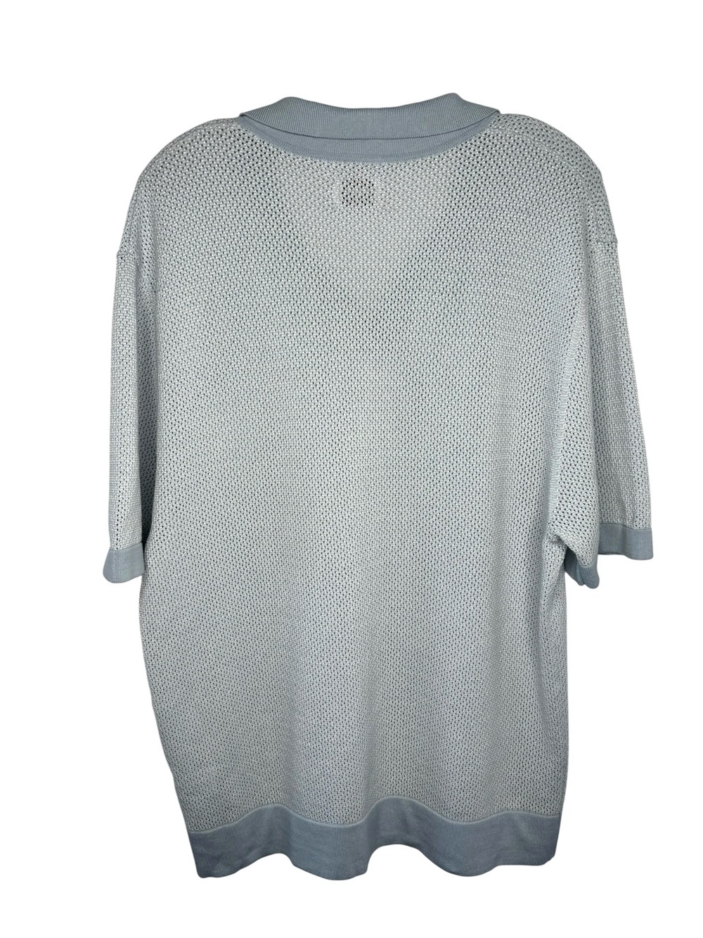 Pyne Knit Polo Shirt ,open neck- Light Blue silky Cotton, XL NWT - Picture 4 of 10